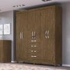 Guarda Roupa New Avaí 1,77m 6 portas Castanho Wood Moval