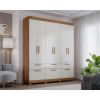 Guarda Roupas Porto 1,99m 7 portas abrir 5 Gavetas MDF Cinamomo/Off  White Panan